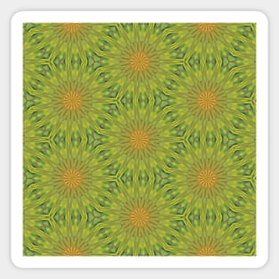 Green and Yellow Flower or Star Shaped Pattern - WelshDesignsTP004 Sticker